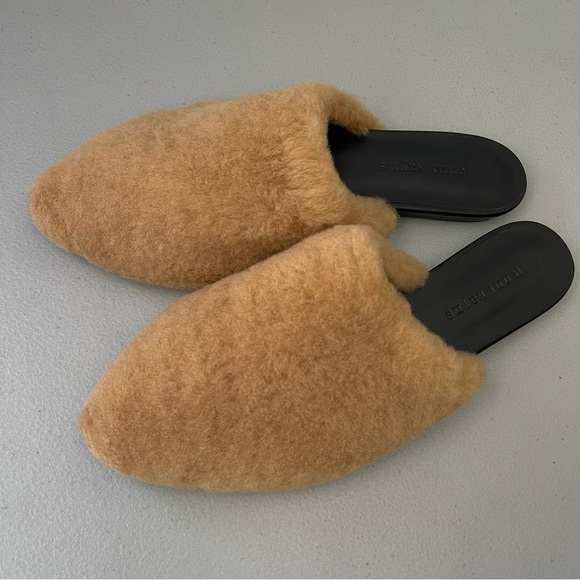 Jenni Kayne Shearling Pointed Toe Flat Mule in Natural EU40 US10 NWOB - Picture 4 of 11
